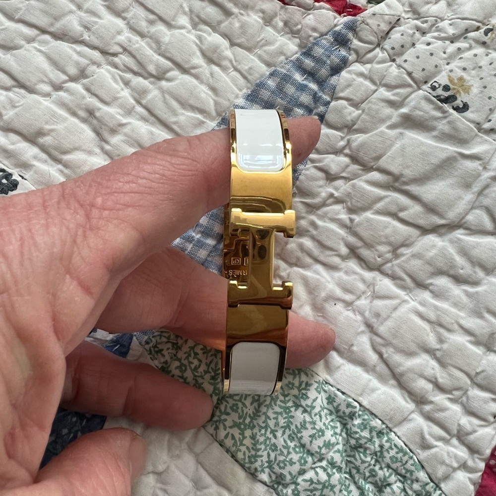 Designer inspired H bangle bracelets, all 4